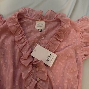 MISA Los Angeles Pink Ruffle Dot romper